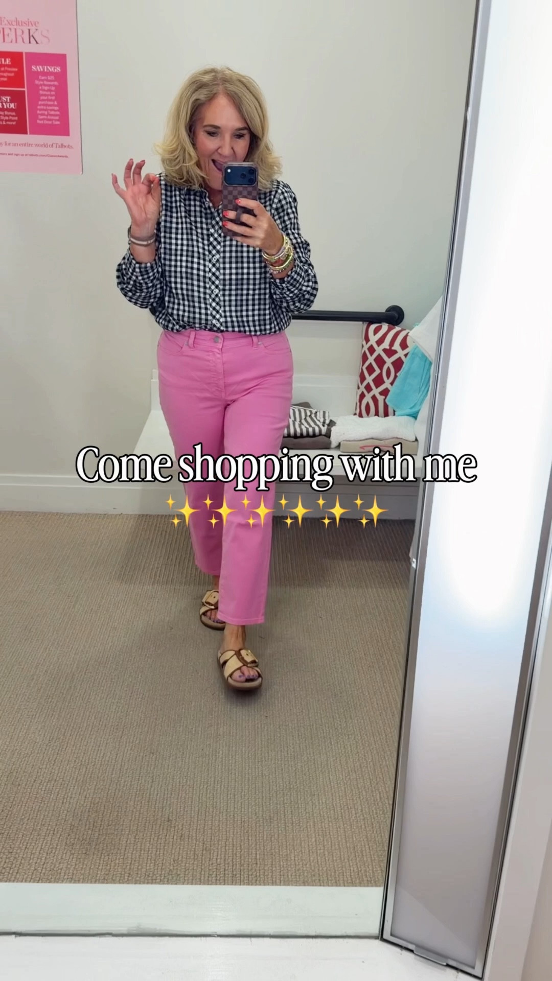 Talbots new arrivals! Sizes below 
Pink jeans 6 reg 
Gingham shirt medium 
Brown white stripe top wearing an XS but need a small 
Brown linen pants 8 petite 
Brown sweater medium reg
Brown blazer 10 petite
Tam white floral pants 8 petite 
White crochet sweater large 
Seersucker pants 8 petite 
Seersucker blazer 10 petite 
Tan sailboat sweater large 
Plaid shorts 8 petite
Navy dress 6 reg (my usual size at Talbots) 
Pink floral linen dress wearing a 6 I need the 8 so I’d say size up in this one 
Short sleeve linen jacket medium petite 
Satin stripe pants wearing a small reg need a medium reg so I’d say size up 
Plaid blazer 10 petite unlined very unstructured but love it 
White jeans nice weight and stretch size 8 petite 
Blue linen wearing a medium but I’d say size down as it was too big 

#LTKSaleAlert #LTKOver40 #LTKWorkwear