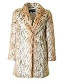 French Connection Women's Paulette Faux Fur Coat, pale leopard, 8 | Amazon (US)