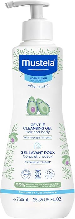 Mustela Baby Gentle Cleansing Gel - Baby Hair & Body Wash - with Natural Avocado fortified with V... | Amazon (US)