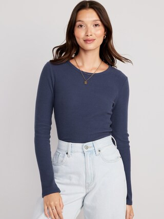 Plush Long-Sleeve Crew-Neck T-Shirt for Women | Old Navy (US)