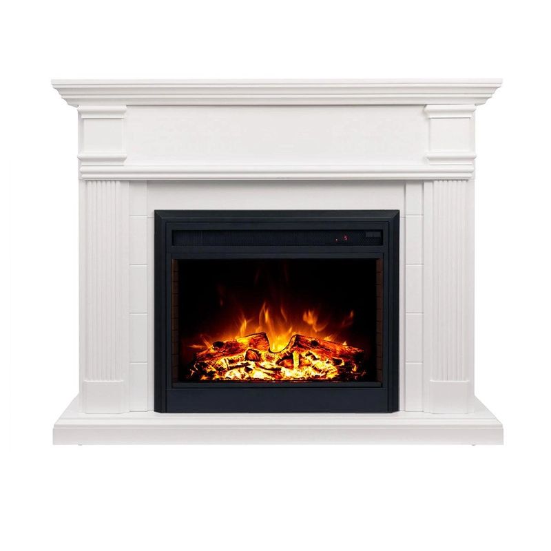 George 2000W Electric Fireplace Heater White Mantel Suite with 30" Moonlight Insert | MyDeal - AU