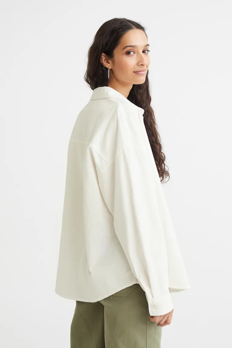 Oversized corduroy shirt | H&M (UK, MY, IN, SG, PH, TW, HK)