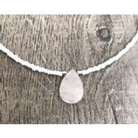 Rose quartz choker necklace beaded choker gemstone choker crystal choker necklace gift for her white choker white beaded choker boho | Etsy (US)