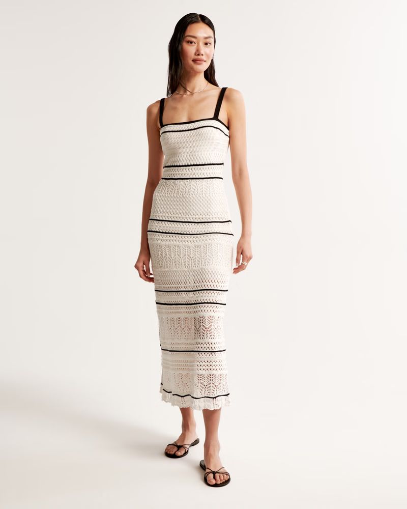 Crochet-Style Maxi Dress | Abercrombie & Fitch (US)