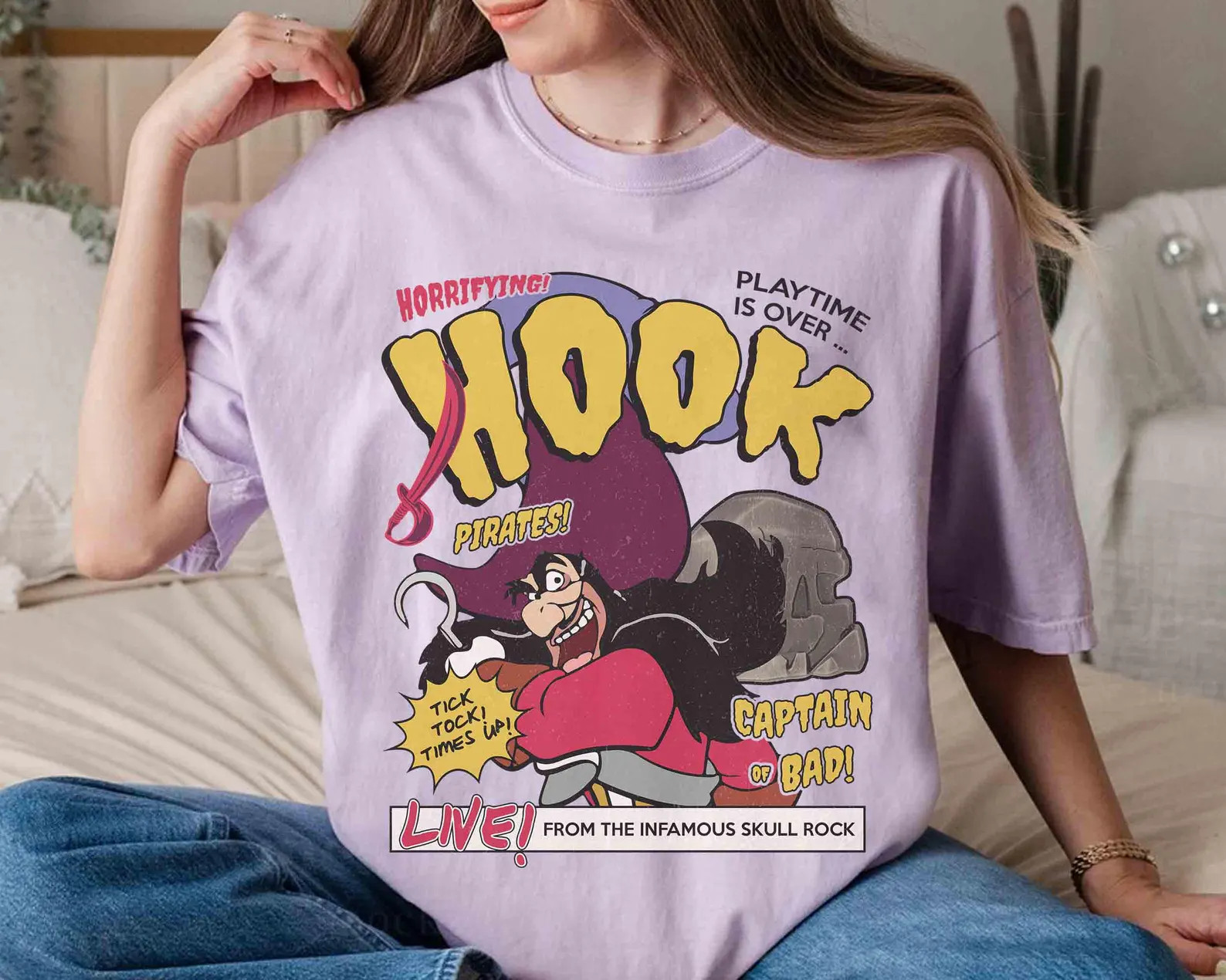 Vintage Captain Hook Portrait Graffiti T-shirt, Disney Peter Pan Villains Halloween Tee, Magic Ki... | Etsy (US)