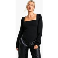 Womens Long Sleeve Corset Top - Black - 6 | boohoo (US & Canada)