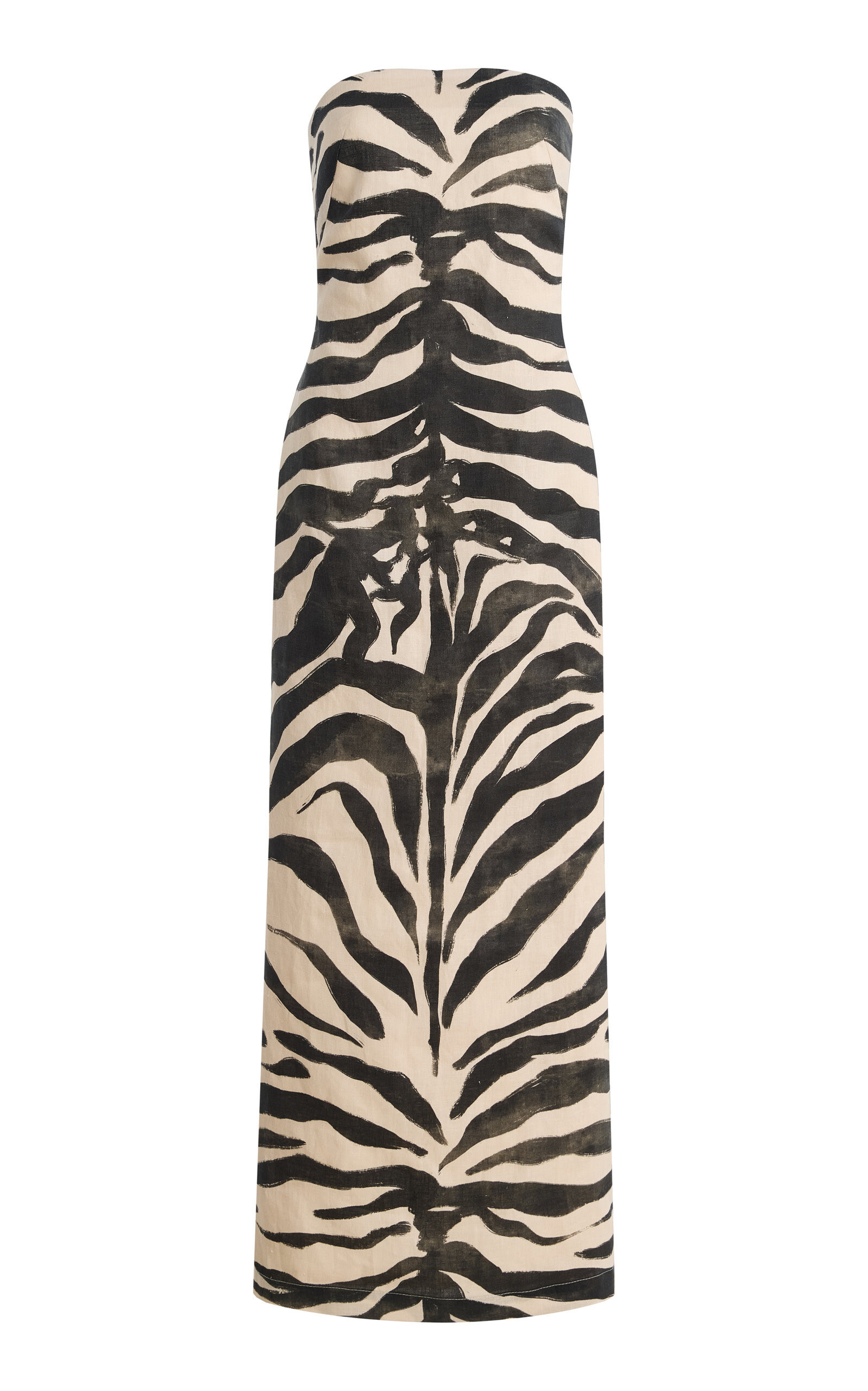 Exclusive Strapless Linen Midi Column Dress | Moda Operandi (Global)