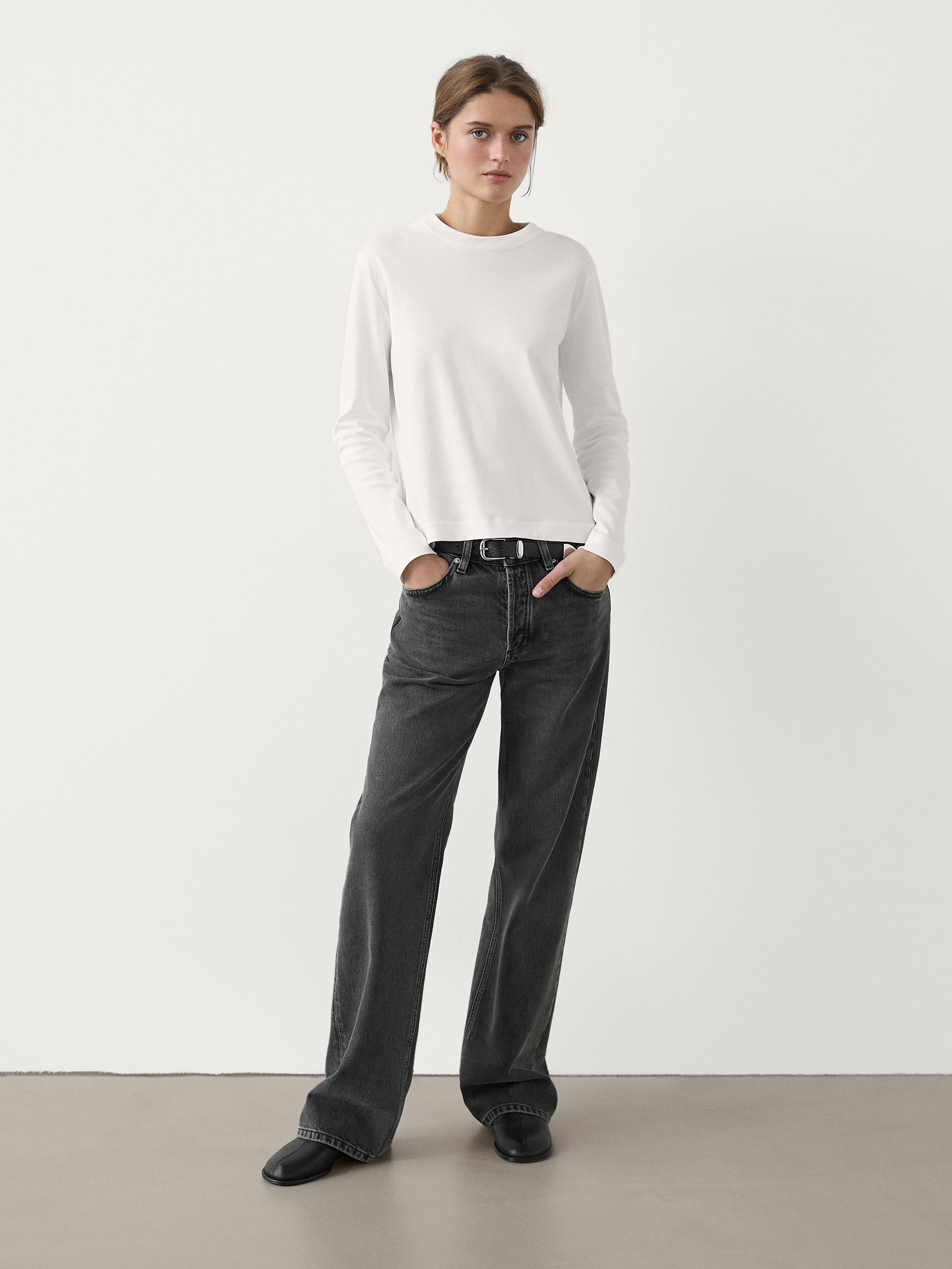 Langarmshirt aus Baumwolle  39,95 € Shirt aus reiner Baumwolle.. Lange Ärmel. In Portugal gefe... | Massimo Dutti DE