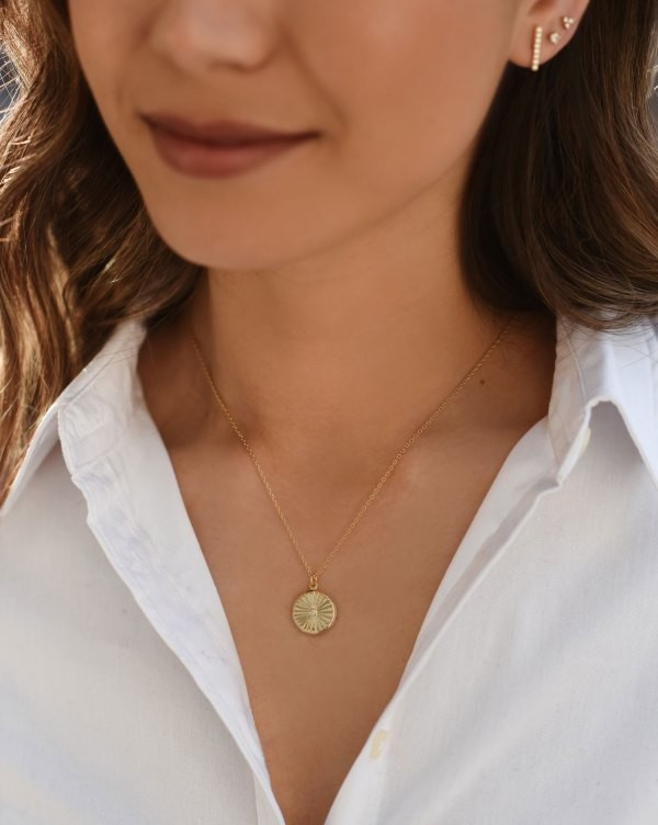 Sunburst Medallion Coin Necklace | SOPHIYA