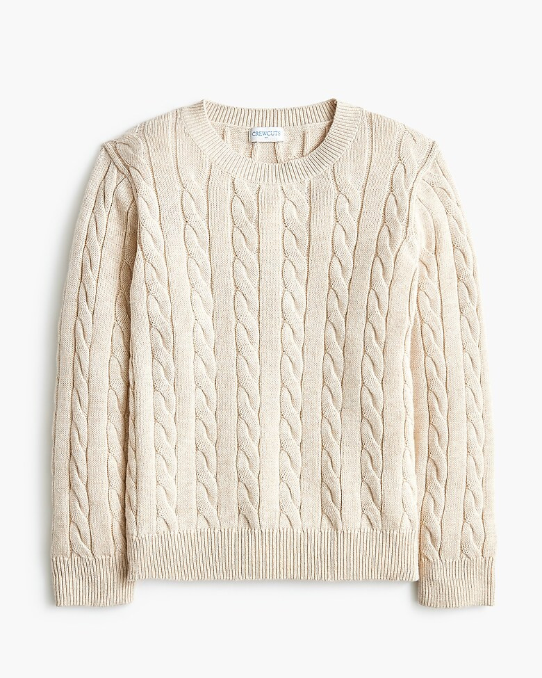 Kids' cable-knit crewneck sweater | J.Crew Factory