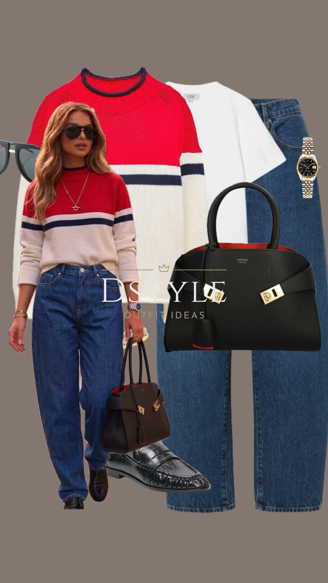 A pop of red is always a good idea 🔴 Loving this cozy nautical-stripe crewneck sweater layered over classic denim and black leather loafers. Crisp, preppy, and super comfortable!
tags: Loafers Outfit, Preppy Aesthetic, Everyday Outfits

#LTKootd #LTKWorkwear