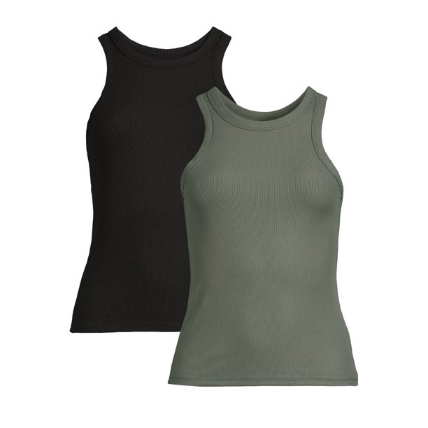 No Boundaries Juniors' High Neck Tank Top, 2-Pack | Walmart (US)