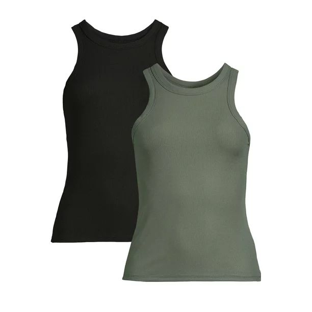 No Boundaries Juniors' High Neck Tank Top, 2-Pack - Walmart.com | Walmart (US)