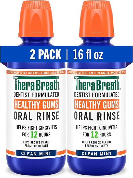 TheraBreath Healthy Gums Oral Rinse, Antigingivitis, Clean Mint Flavor, Dentist Formulated to Hel... | Amazon (US)