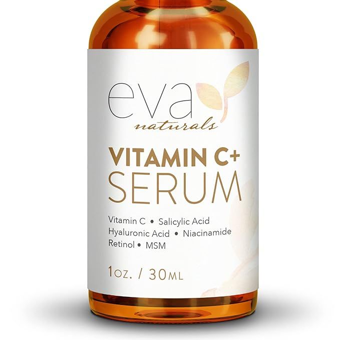 Eva Naturals Vitamin C Serum Plus 2% Retinol, 3.5% Niacinamide, 5% Hyaluronic Acid, 2% Salicylic ... | Amazon (US)