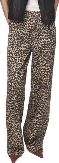 MANGO Leopard Print Straight Leg Jeans | Nordstrom | Nordstrom