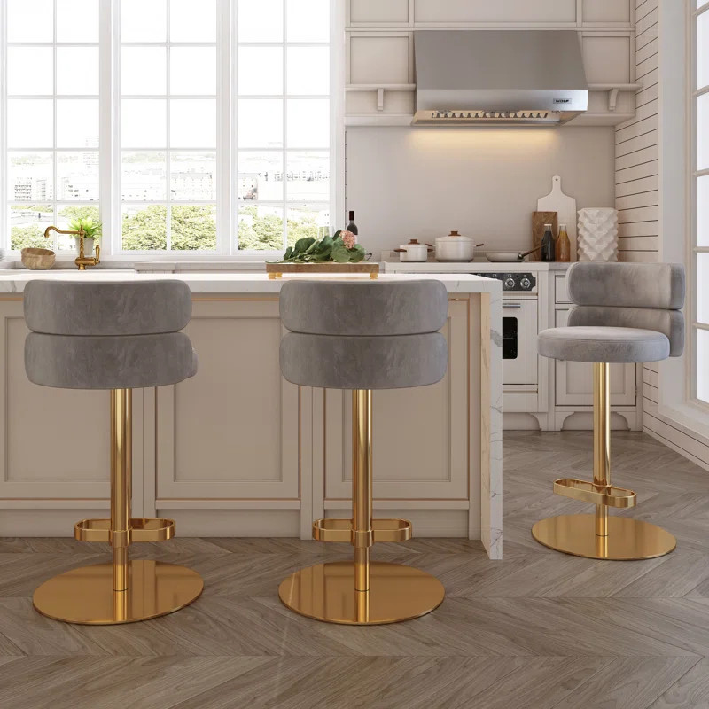 Graciano Swivel Adjustable Height Bar Stool | Wayfair North America