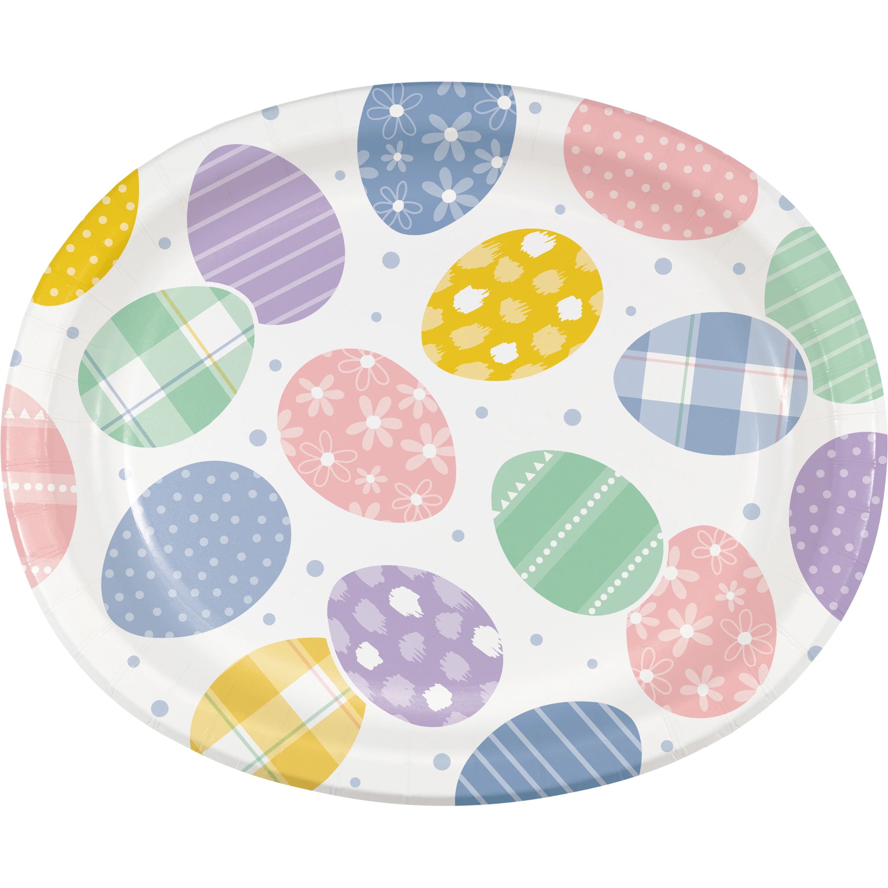 Way to Celebrate! Easter Eggs Oval Paper Plates 10" x 12" 8 Ct Multicolor | Walmart (US)