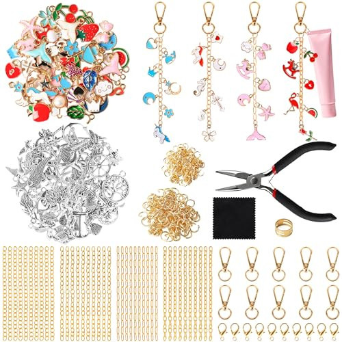 ZOYVUX 363Pcs Lip Gloss Charms Keychain Kit, DIY Bag Charm Kit with 100 Charms, 20 Keychain Hooks, 40 Extender Chains, Jump Rings and Jewelry Plier | Gifts for DIY Craft and Jewelry Making | Amazon (US)