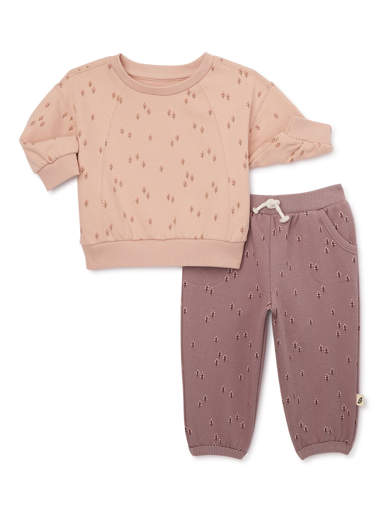 easy-peasy Baby Terry Cloth Sweatshirt and Sweatpants Outfit Set, 2-Piece, Sizes 0-24M | Walmart (US)