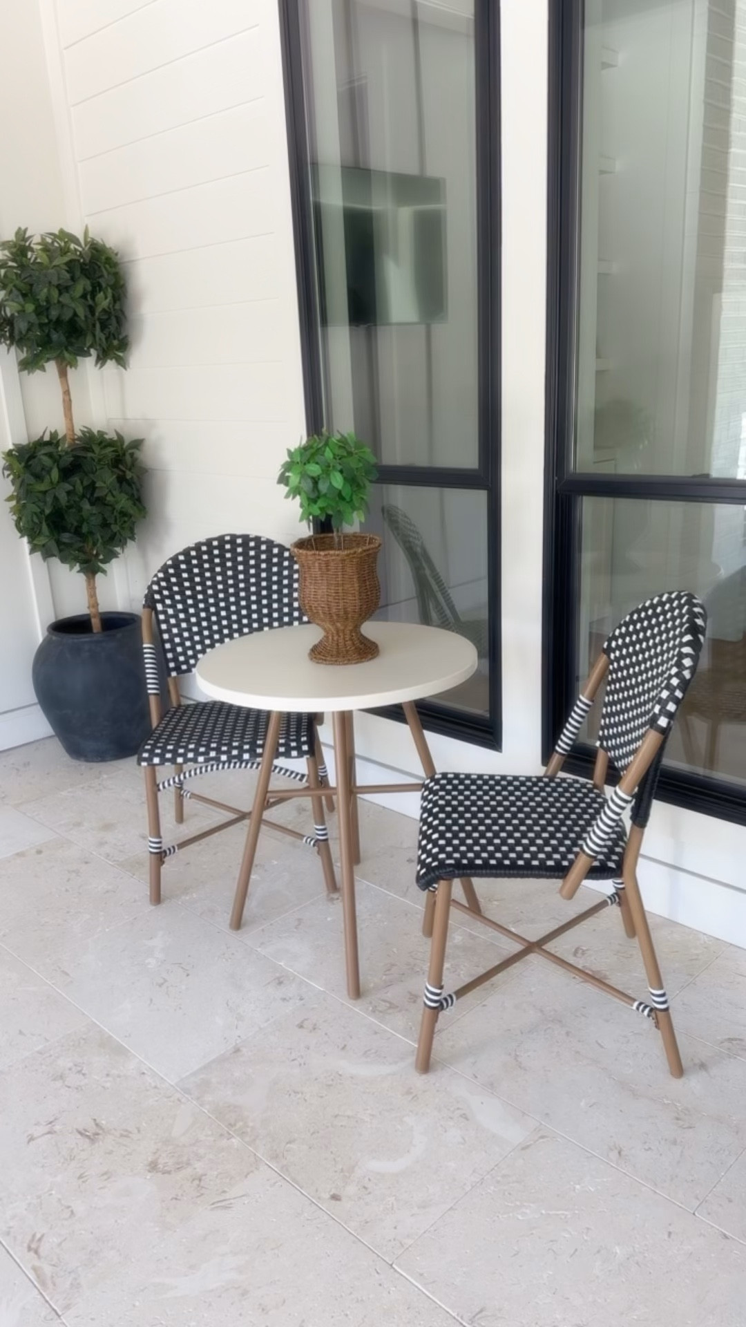 My little bistro table with matching black and white chairs is one of my favorite spots on my back porch right now! Walmart that are home and Gardens always releases such great outdoor items! ￼￼

#LTKHome #LTKOver40 #LTKSeasonal