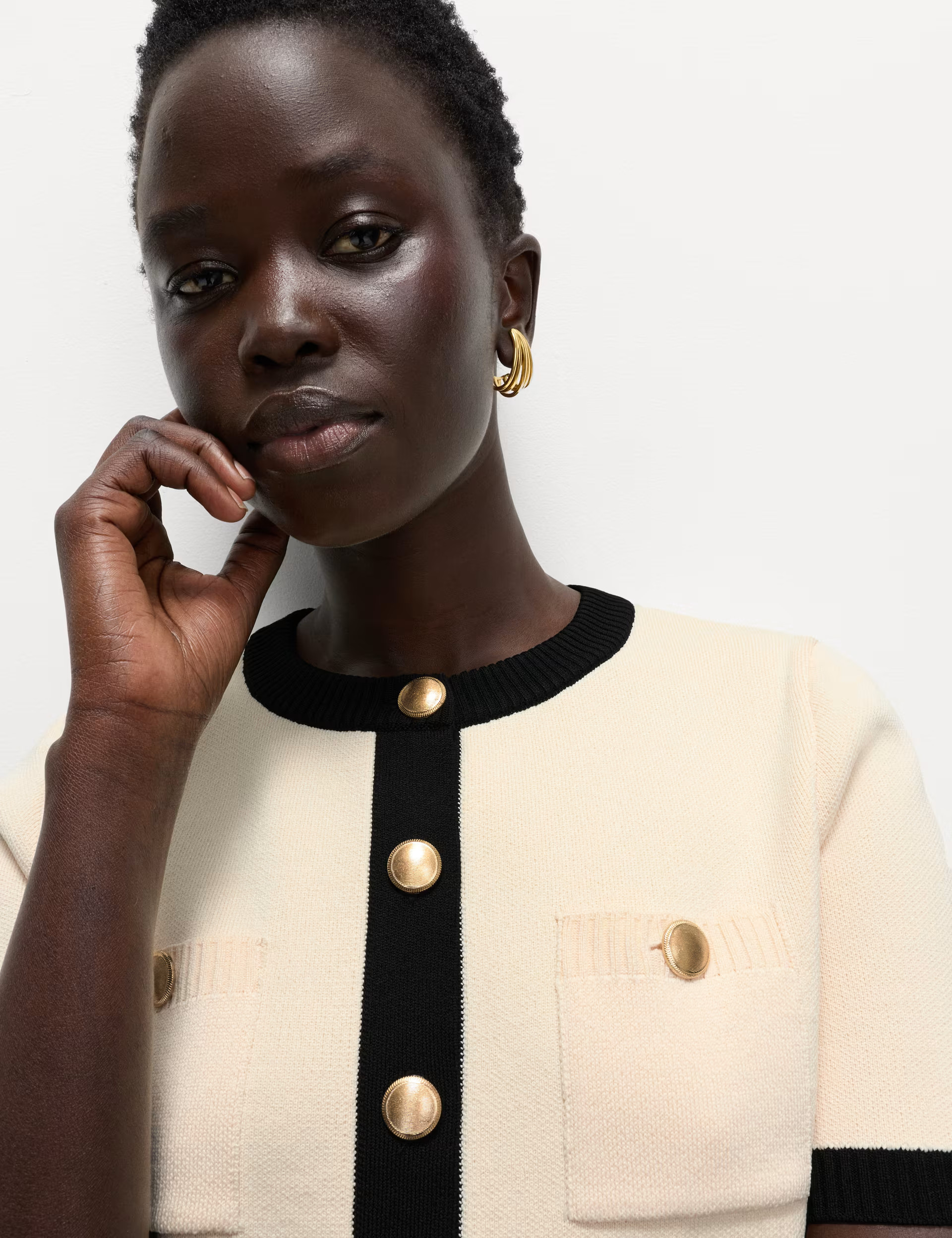 Tipped Detail Cropped Cardigan | Marks & Spencer (UK)