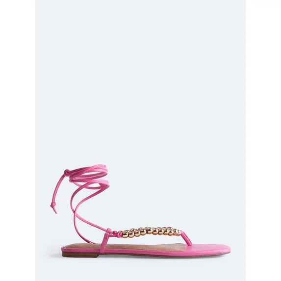 Free Assembly Women's Beaded Wrap Sandals | Walmart (US)