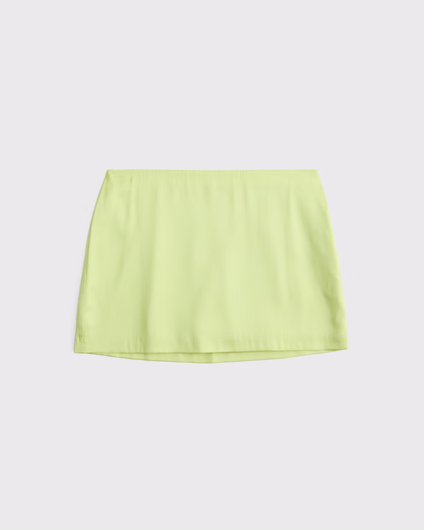 The A&F Scarlett Mid Rise Satin Mini Skort | Abercrombie & Fitch (US)