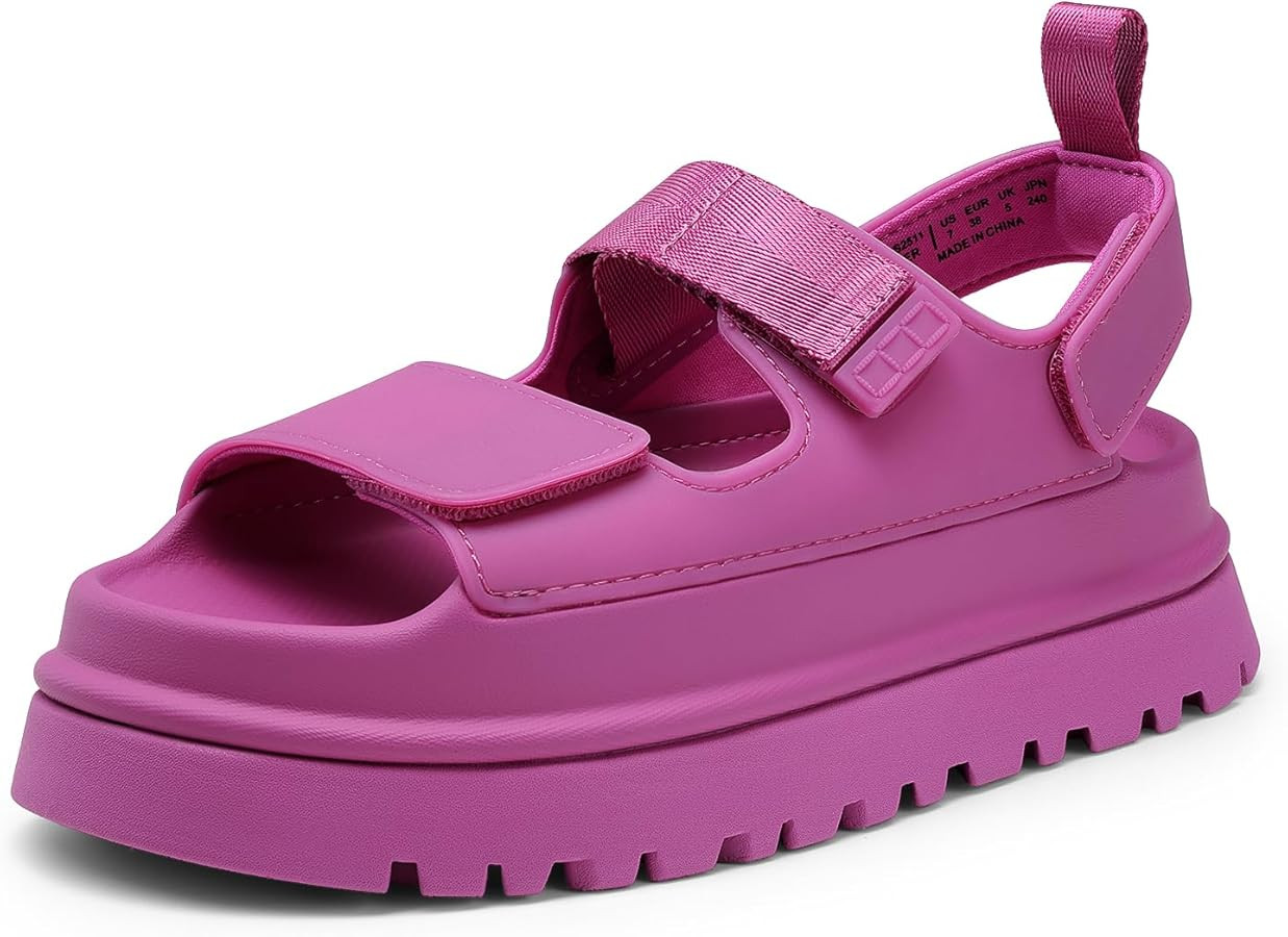 DREAM PAIRS Platform Wedges Sandals for Women Chunky Open Toe Dress Walking Comfortable Flat Sand... | Amazon (US)