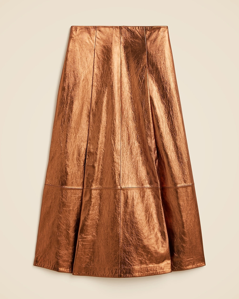 Collection seamed skirt in metallic leather | J. Crew US