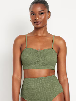 Longline Crochet Bandeau Swim Top | Old Navy (US)