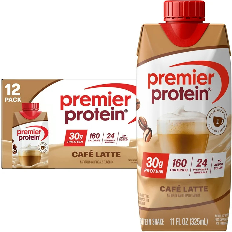 Premier Protein Shake, Caf\u00e9 Latte, 30g Protein, 11 fl oz, 12 Ct | Walmart (US)
