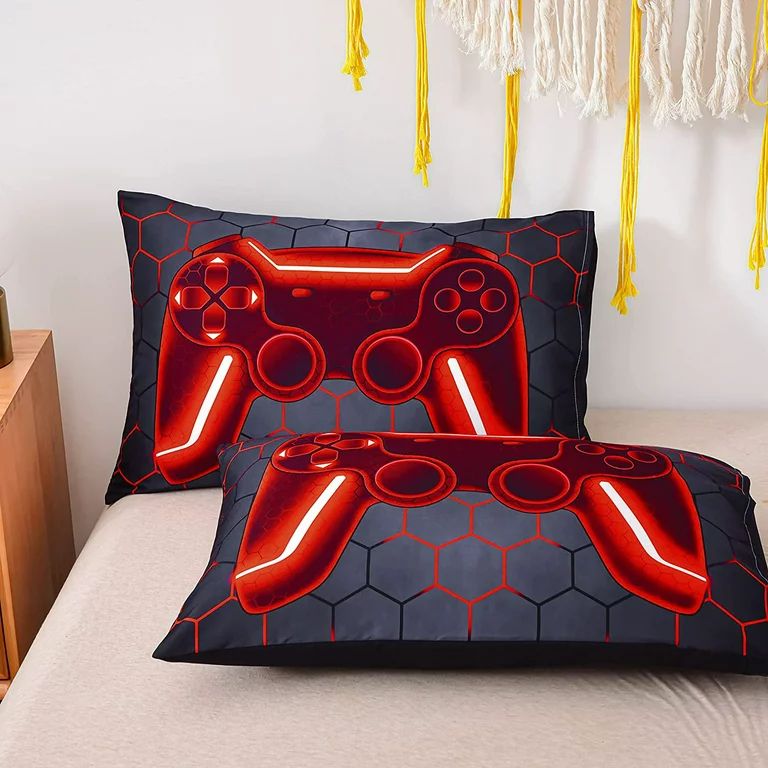 NTBED Game Console Comforter Set for Boys Girls Kids 3D Red Gaming Geometric Lightweight Gamer Be... | Walmart (US)