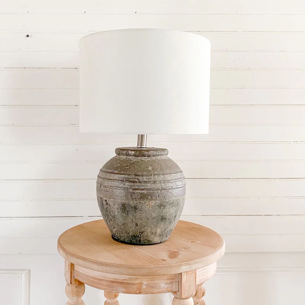 Noah Charcoal Ceramic Urn Lamp | Purple Rose Home