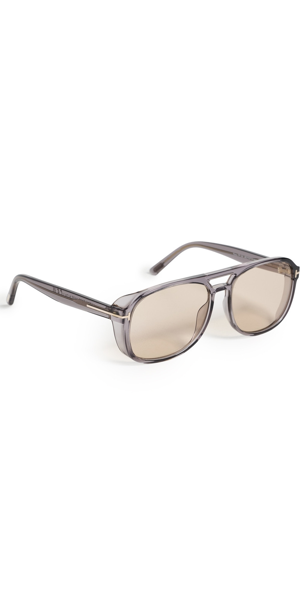Tom Ford Rosco Sunglasses Shiny Transparent Grey One Size | Shopbop