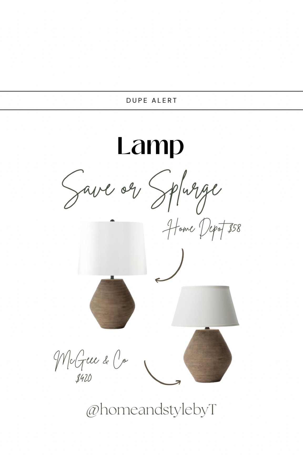 Dupe Alert!  This lamp is an almost identical dupe to McGee & Co!
#dupealert #mcgeeandco #lamps 

#LTKhome #LTKFind