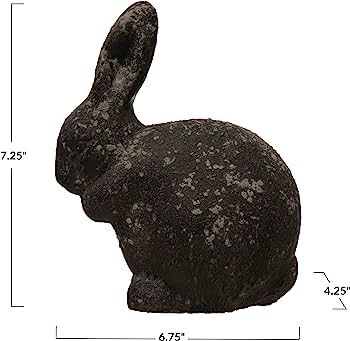 Creative Co-Op Cement Rabbit, Distressed Black Finish Decor | Amazon (US)