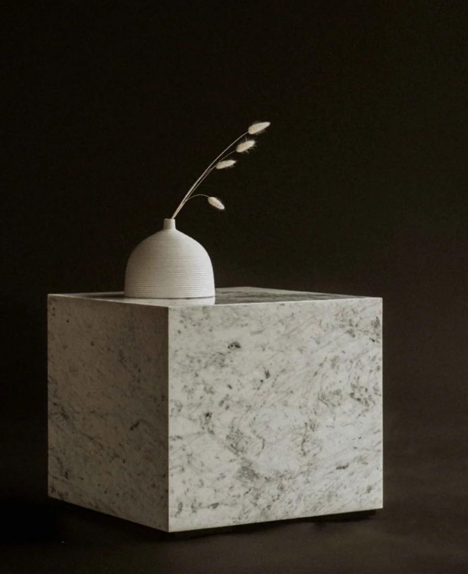 WHITE MARBLE SIDE TABLE | Off-White Palette