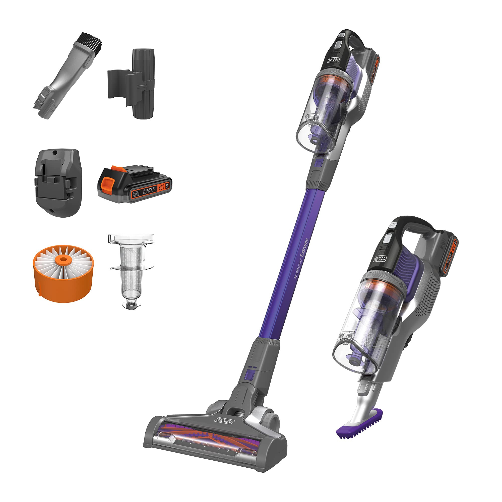 BLACK+DECKER Powerseries Extreme Cordless Stick Vacuum Cleaner for Pets, Purple (BSV2020P) | Amazon (US)