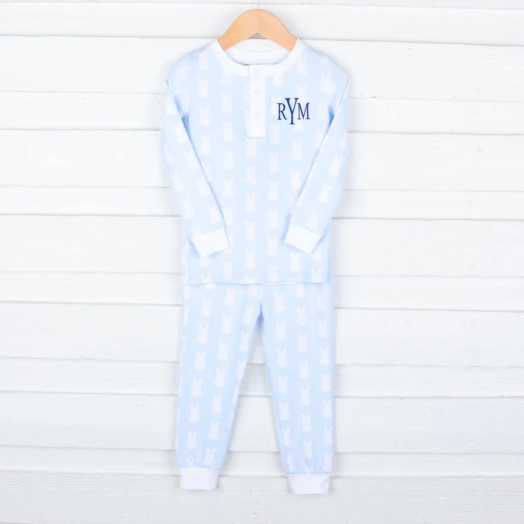 Bunny Peeps Blue Pajamas | Classic Whimsy