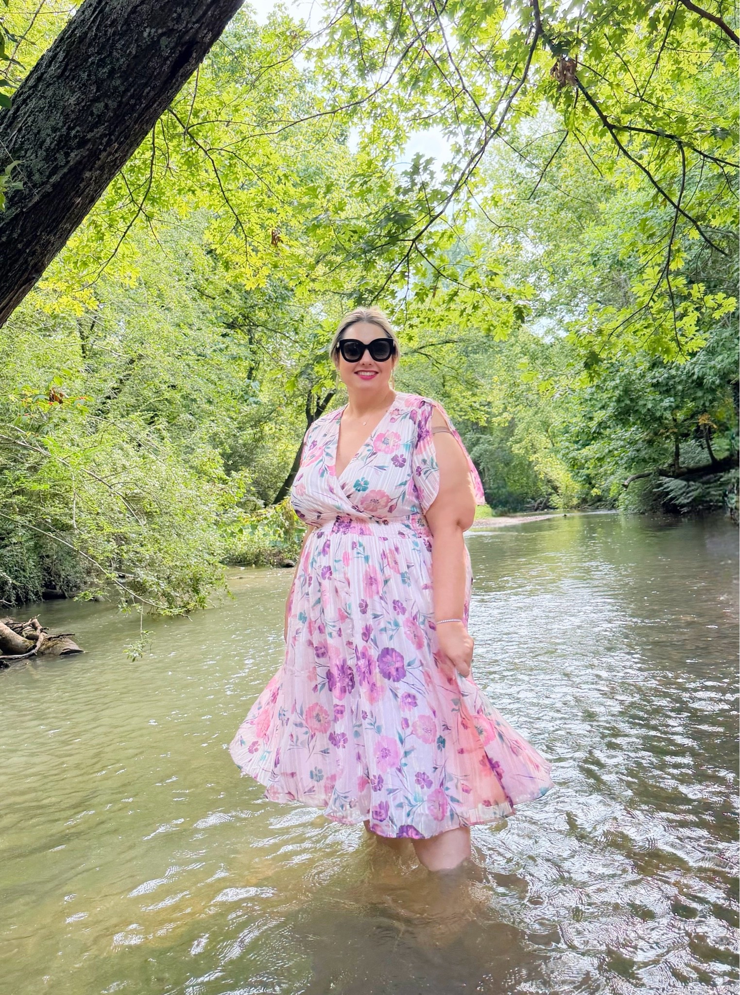 Hanging in the creek listening to music and enjoying a glass of wine in a pretty dress is my idea of a perfect southern weekend.

#LTKdayinmylife #LTKPlusSize #LTKootd