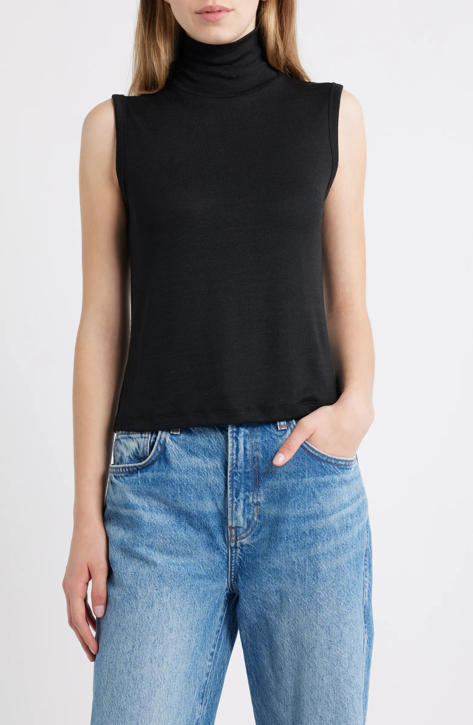 Sleeveless Turtleneck Knit Top | Nordstrom