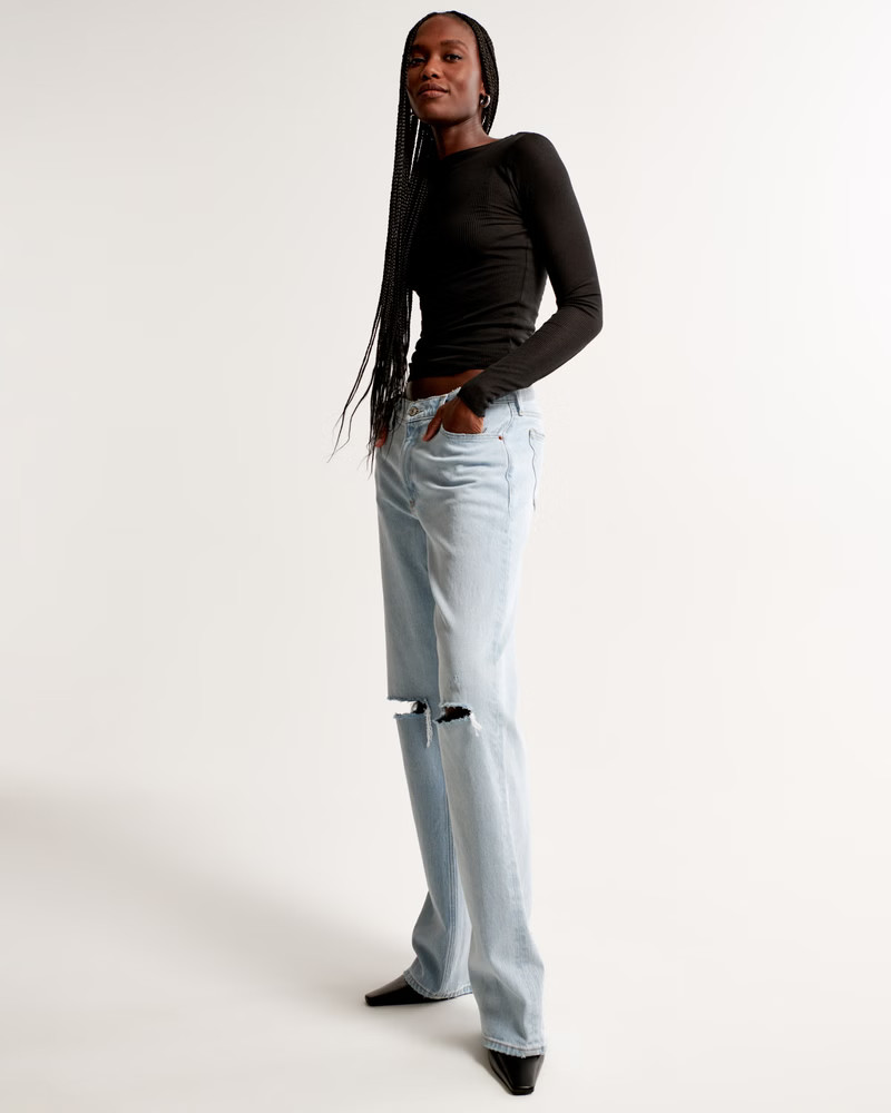 Women's Low Rise Baggy Jean | Women's Bottoms | Abercrombie.com | Abercrombie & Fitch (US)