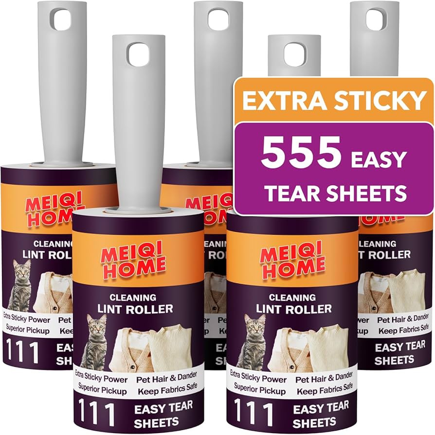 Lint Rollers for Pet Hair Extra Sticky, 555 Sheets Mega Value Set Lint Roller with 5 Upgraded Han... | Amazon (CA)