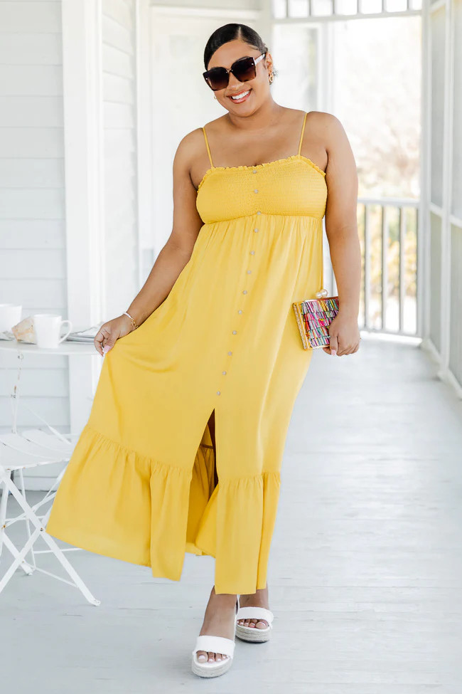 Golden Honey Yellow Maxi Dress | Pink Lily