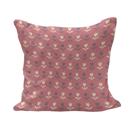 Floral Fluffy Throw Pillow Cushion Cover Cream and Purple Tulip Flowers Repetitive Pattern Romantic  | Walmart (US)