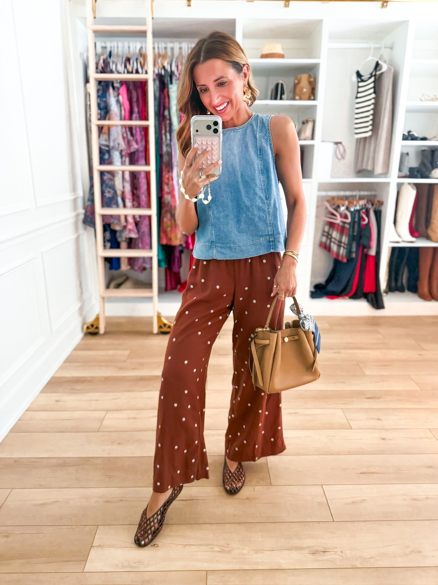 New at Target! Summer outfit. Elevated casual outfit. Mom outfit. Business casual outfit. Vacation outfit. I love these linen-blend wide leg pants + length options! Wearing XS short - runs big so size down! I added a stretchy belt to the top of the waist band to cinch it in. XS in denim top. Jelly ballet flats run a smidge big and are whole sizes only. I’m a 6.5 and did a 6.

#LTKootd #LTKPetite #LTKTravel