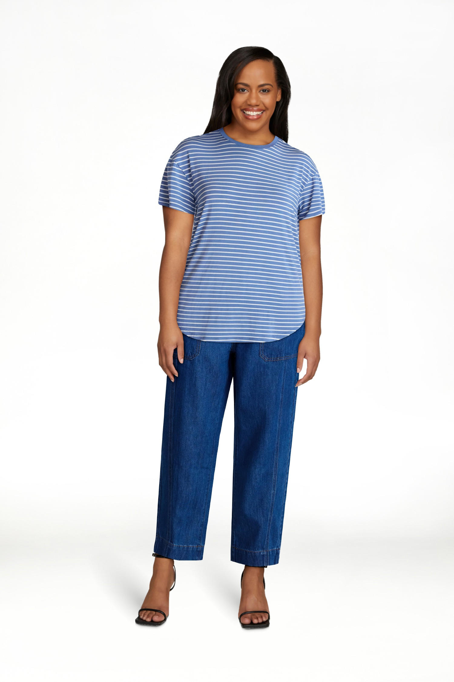 Time and Tru Women's Tunic Tee with Short Sleeves, Sizes XS-XXXL | Walmart (US)