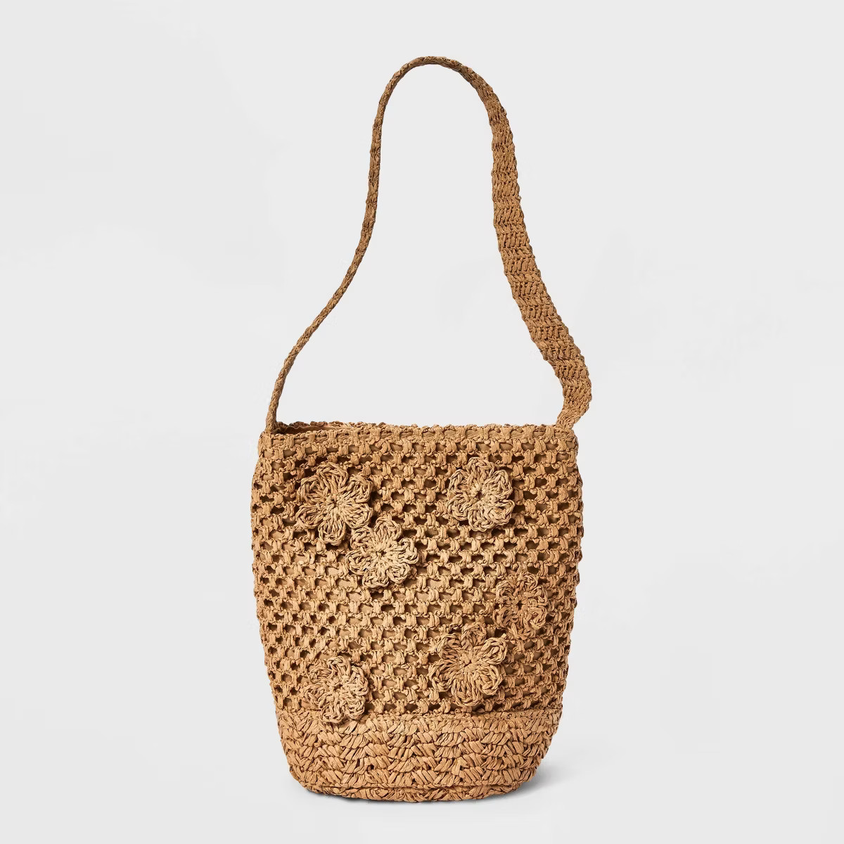 Straw Mini Floral Print Bucket Bag - A New Day™ | Target