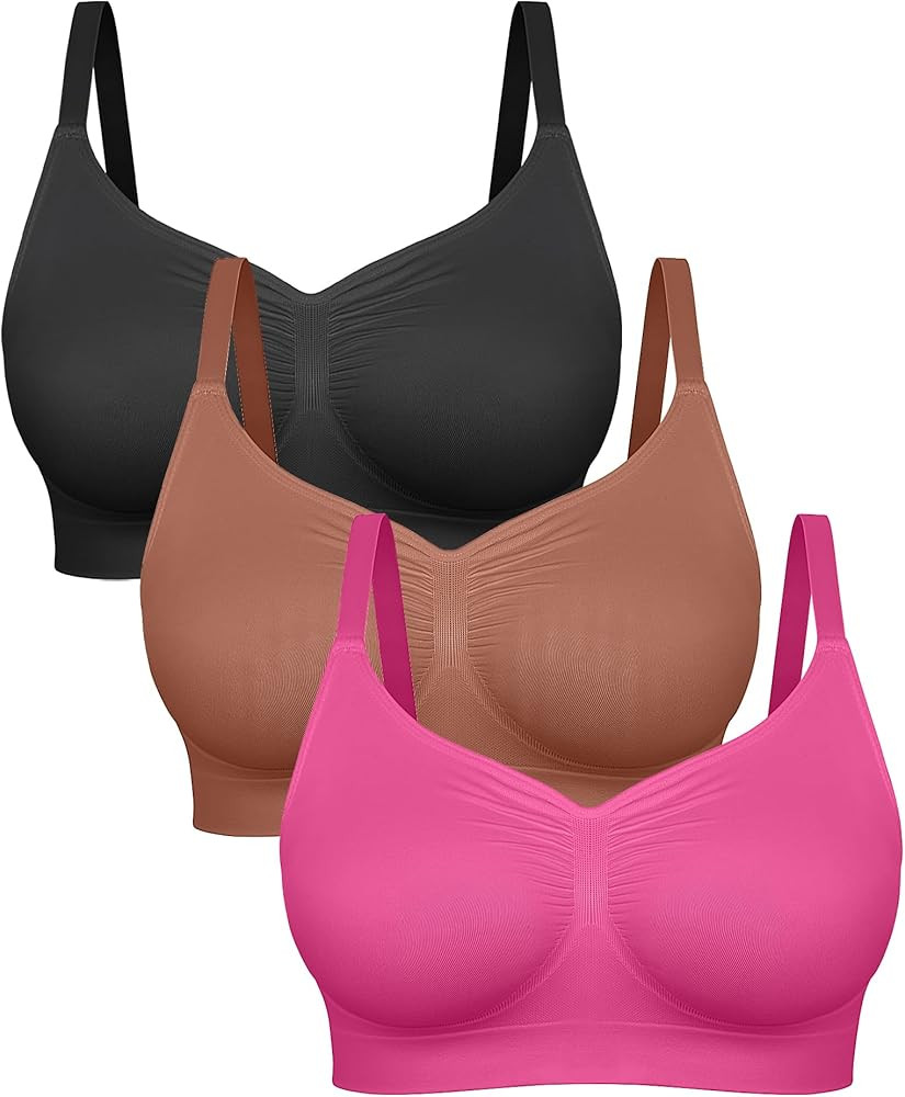 FeelinGirl Bras for Women Wireless Bralettes No Underwire Unlined Seamless Everyday Bras 3-Pack | Amazon (US)